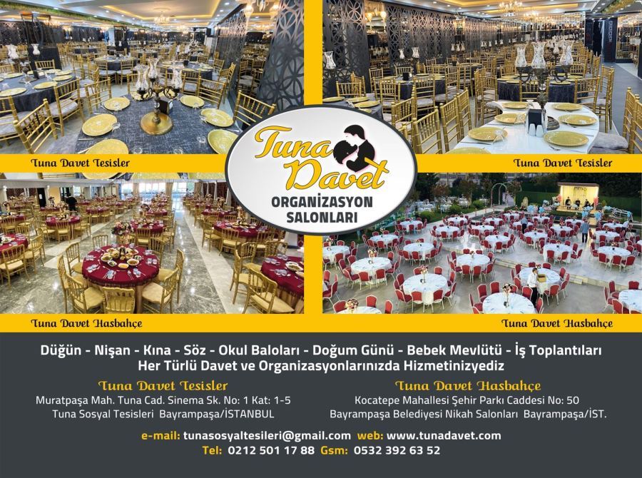 TUNA DAVET ORGANİZASYON SALONLARI