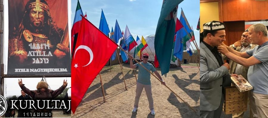 BAŞKAN KANAK BUDAPESTE TÜRK HUN TURAN KURULTAY BAŞKANINA ROZET TAKTI…